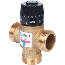 Термостатический смесительный клапан STOUT для отопления и ГВС 1" резьба
